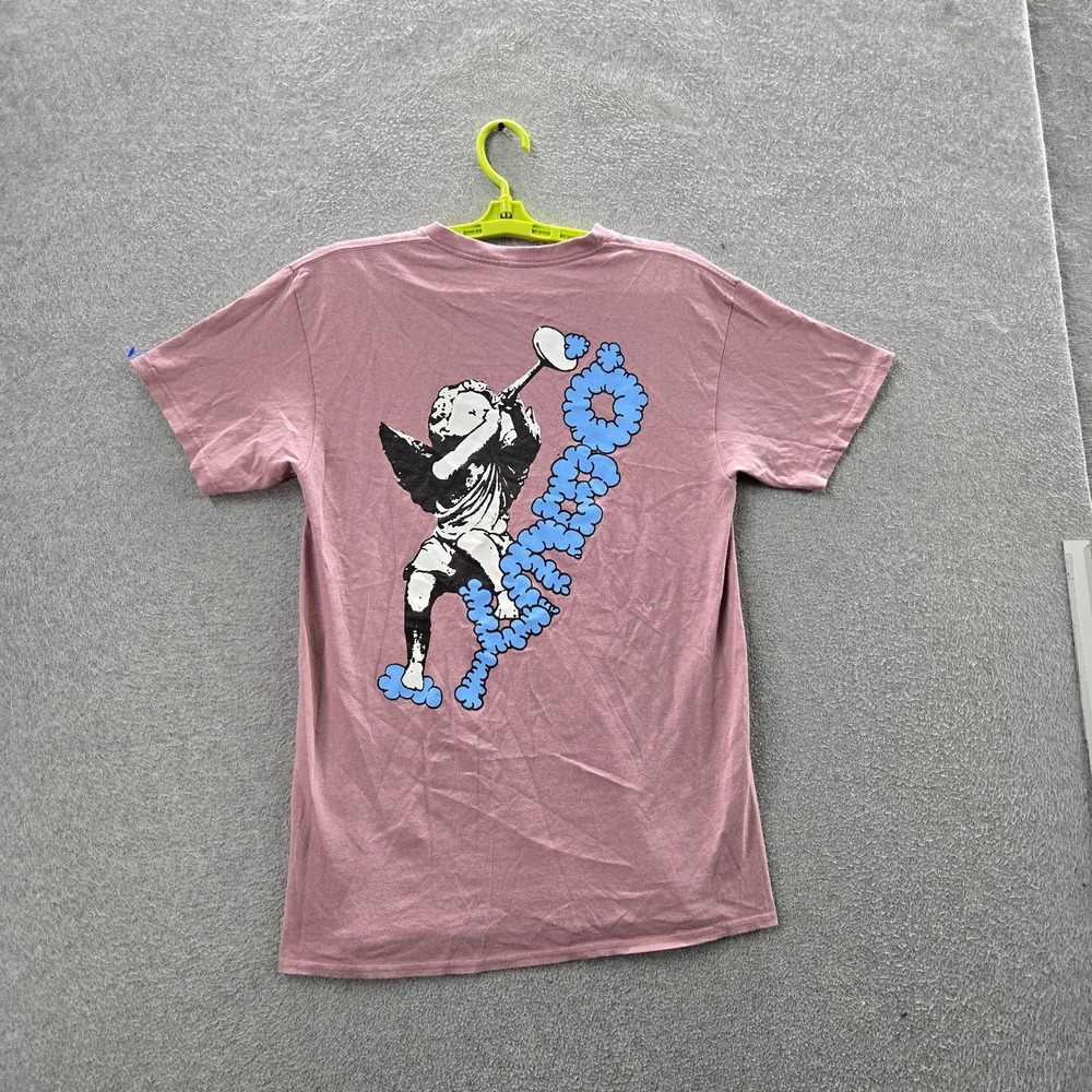 Obey Men Shirt M Pink Graphic Angel Short Sleeve Logo